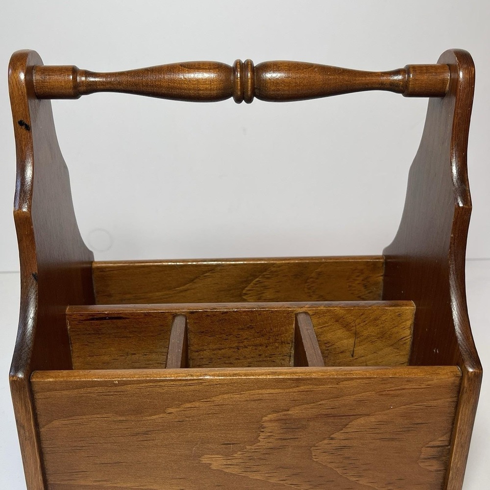 Pfaltzgraff Yorktowne Wooden Utensil/Silverware-Pen/Pencil Caddy Cottagecore VTG - Picture 7 of 16